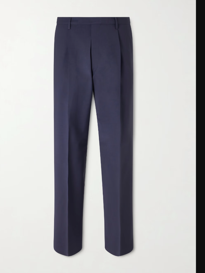 Boglioli Straight-Leg Pleated Wool-Blend Trousers