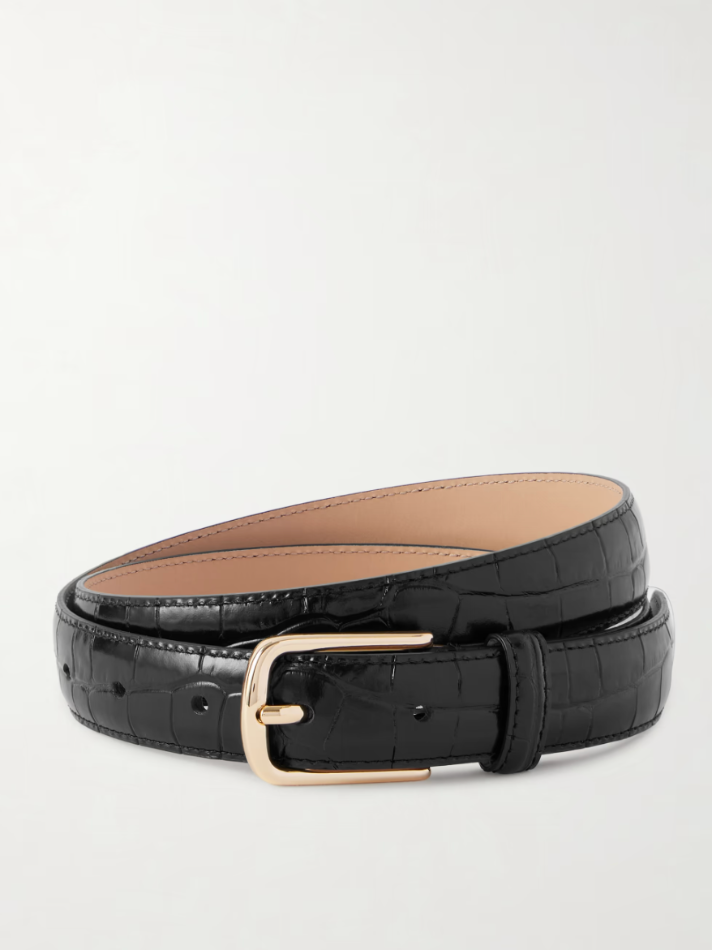 The Frankie Shop Dione croc-effect leather belt