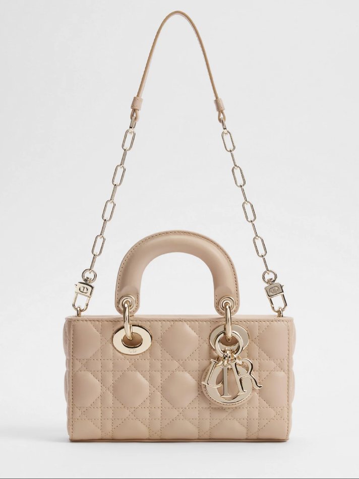 Dior Mini Lady D-Joy Bag Powder Beige Cannage Lambskin