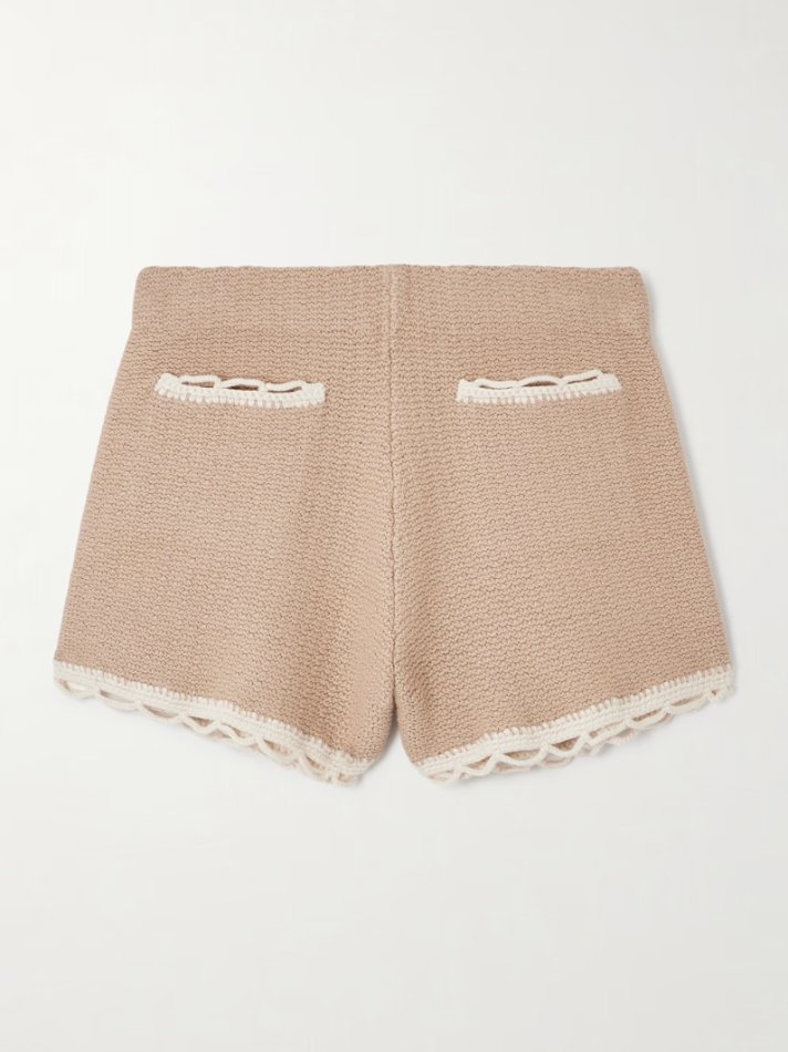 Posse Willow crochet-trimmed knitted shorts