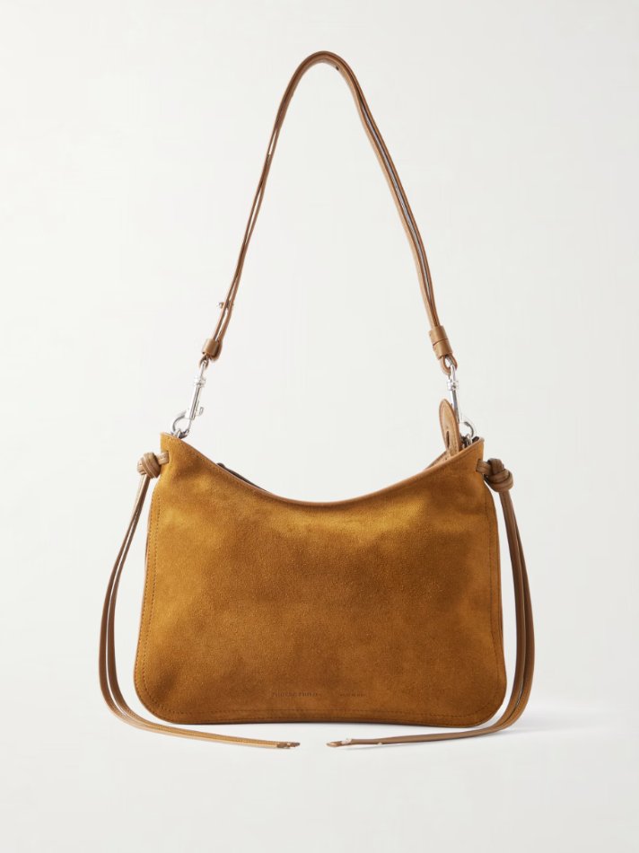 Phoebe Philo Gig small leather-trimmed suede shoulder bag