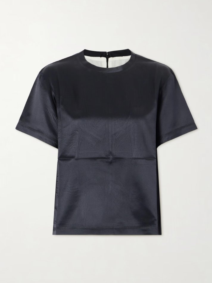 Phoebe Philo Graphic silk-blend satin T-shirt