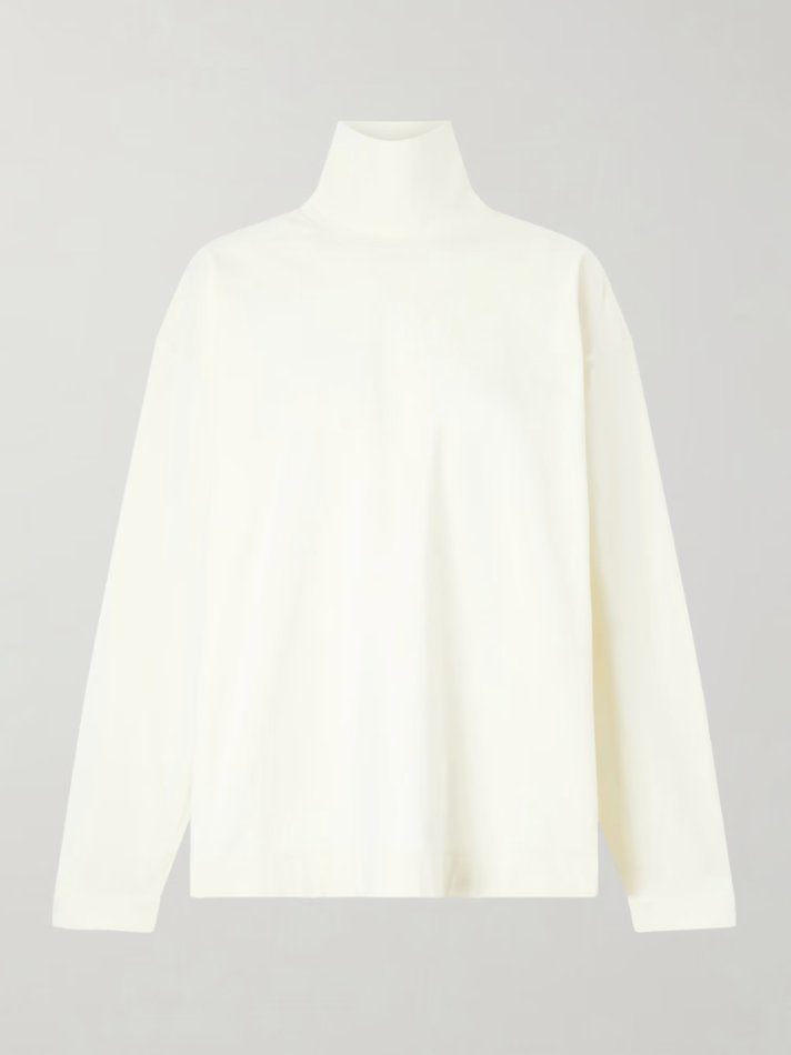 Phoebe Philo Oversized cotton-jersey turtleneck sweatshirt