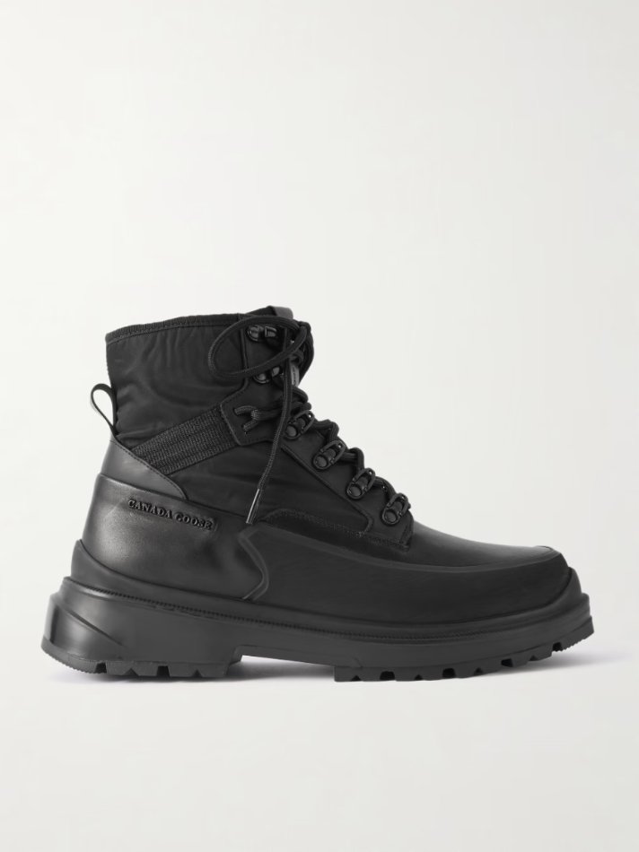 Canada Goose Keystone Rubber-Trimmed Leather and Twill Boots