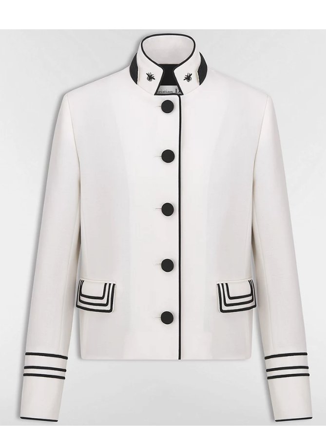 Dior Wool and Mohair Cropped Jacket Ecru Jacket