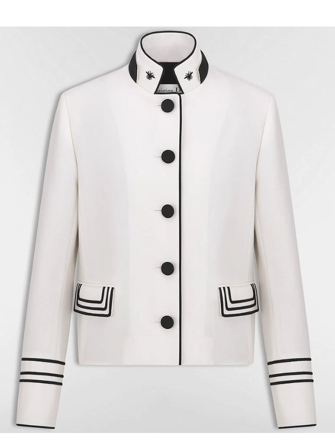 Dior Wool and Mohair Cropped Jacket Ecru Jacket