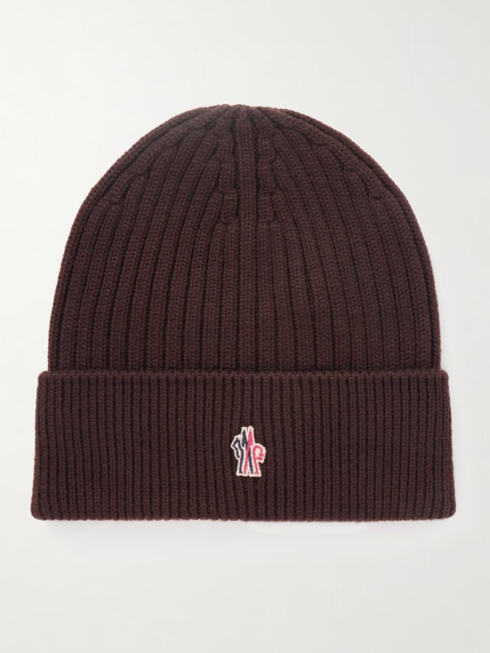 Moncler Grenoble Logo-Appliquéd Ribbed Virgin Wool Beanie