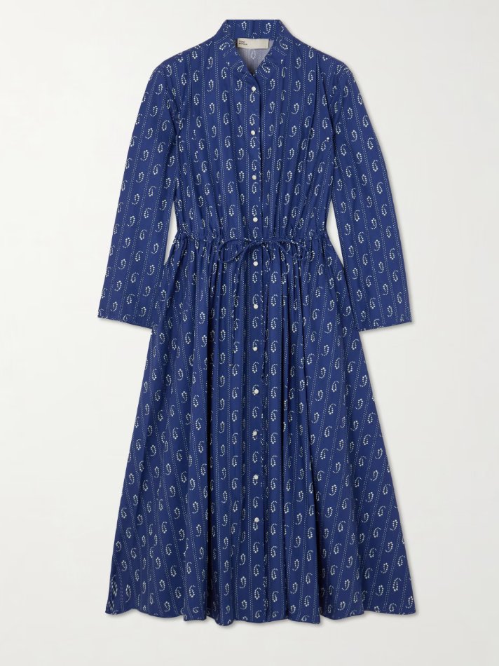 Tory Burch Printed cotton midi shirt dress