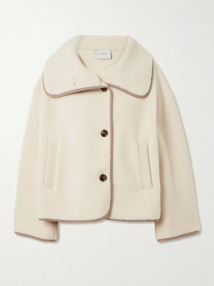 Varley Romane jersey-trimmed fleece jacket