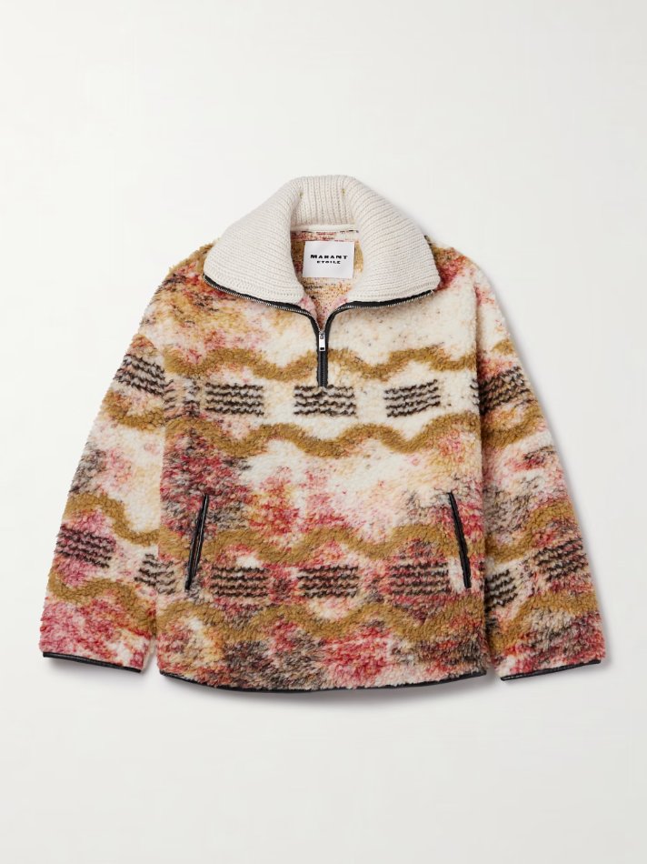 Marant Étoile Marner printed fleece half-zip sweatshirt