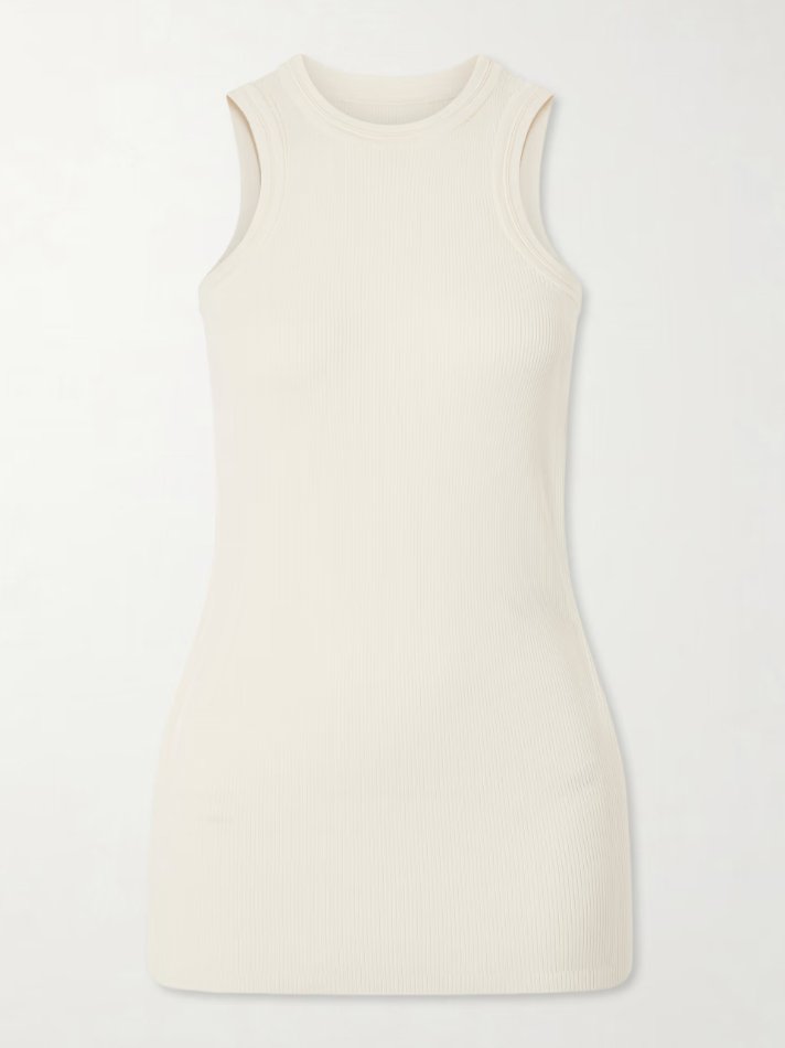 Phoebe Philo Stretch-ribbed cotton-and-cashmere-blend tank top