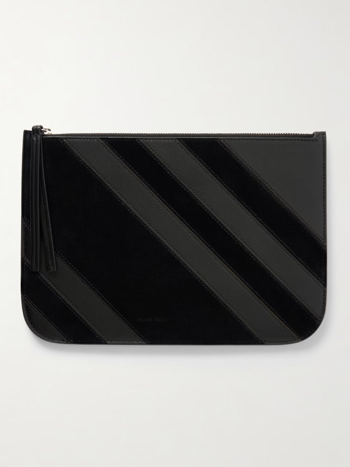 Phoebe Philo Pocket Pouch in striped leather and suede