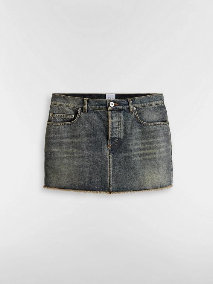 Miniskirt in Blue Stonewashed Cotton Denim